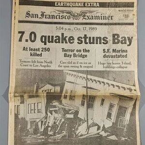 Vintage SAN FRANCISCO Newspaper Print 1989